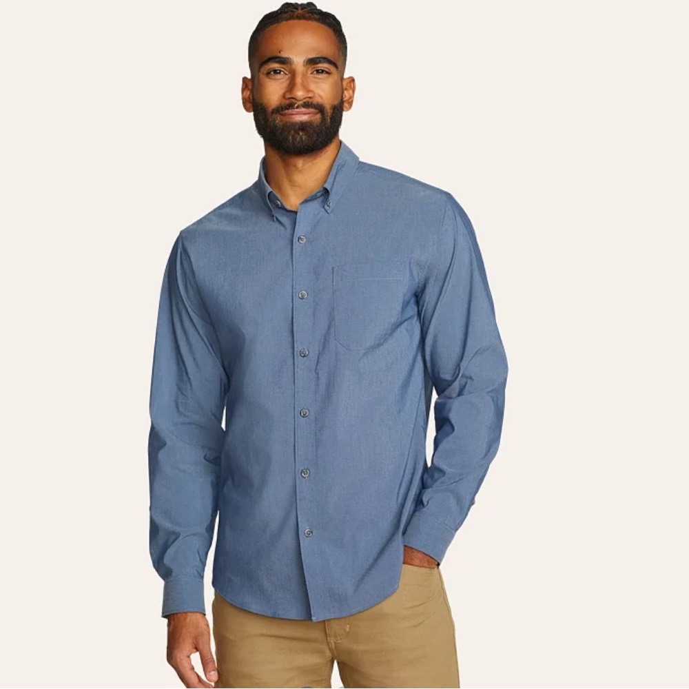 Men's Blue Button-Up Shirt